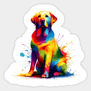 Labrador Retriever in Colorful Splash Paint Style Sticker